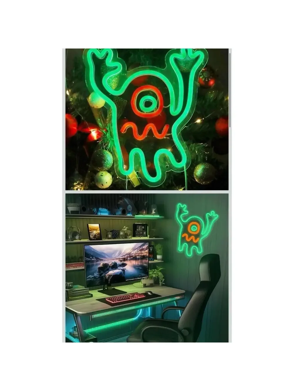 Halloween Ghost Neon Sign LED Light – Room Wall Decor for Spooky Party Vibes New